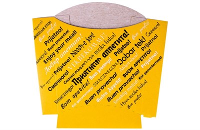 Короб для картофеля фри ПапирусРус мал. 80 гр. в кор ЖЕЛТЫЙ 1500шт  14560
