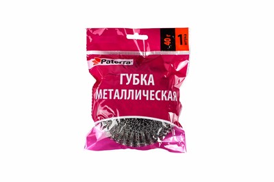 Губка металлическая для мытья посуды PATERRA (30упх12шт) 360 7705