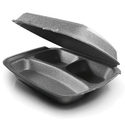 Ланч бокс 3 - секц ПРОТЭК ЧЕРНЫЙ 100 шт. в упаковке НФ-00000439