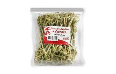 Пика "Узелок" 6 см   бамбук зеленый /100шт/ LINGER(40уп) 16399