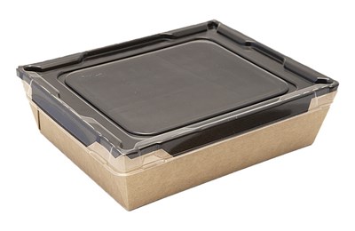 ДоЭко бум салатник с прозр крышкой OpSalad (опсалад) 450 ЧЕРНЫЙ (50/400шт) 15898