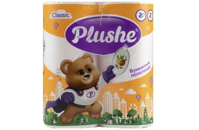 Полотенца бумажные 2-х слойные PLUSHE Классик 13,2 м (12упх2шт) 15794