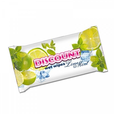 Салфетки влажные Озон/Дисконт (15шт)  Мята и Лайм (152уп) антибактериальные НФ-00002311