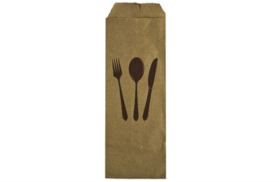 Пакет бумажный пищ. 220х70 с РИСУНКОМ для стол.приборов (3000шт) 16291