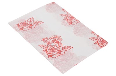 Скатерти 110х220 МП Красные цветы  (200шт)  ПНД в инд. уп 16394