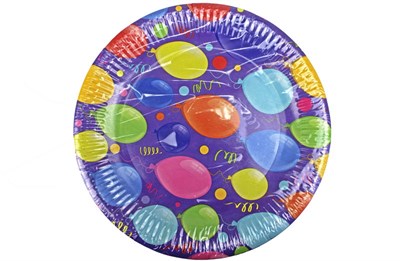 Бум тарелка Папирус д.230мм Шары фиолетовые (500шт) 17364