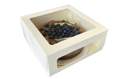 ОСК контейнер под десерт с окном Cake Window белый 180х180х100 (135шт) 17805