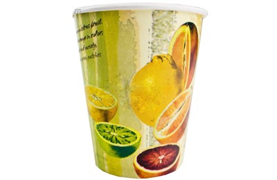 Бумажный стакан Папирус 0,250л диам 80мм Цитрусовый микс /20х50шт/(1000шт) 13511