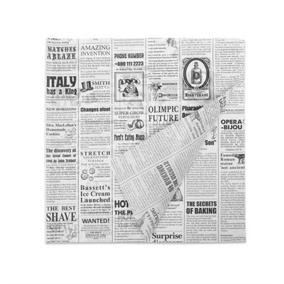 Бумага оберточная в листах 390х390 б/п парафин Газета  (1упx1000шт) Тек-Пак 18472