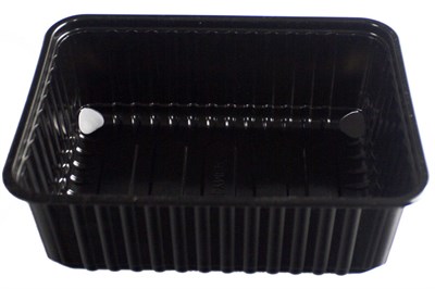 Контейнер прямоуг. низкий 1л Д-Полимер черный 179*132*65 /10уп*50шт/ (500шт) 18624