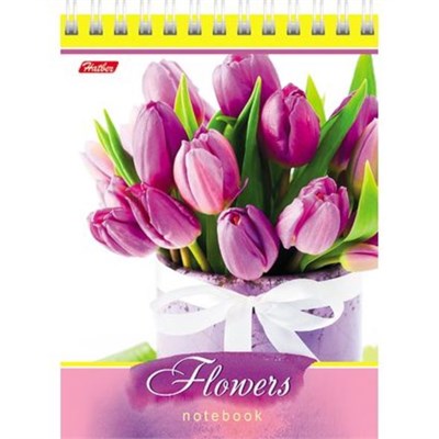 Блокнот А6 Хатбер 40л спираль "Цветы"  НФ-00013407
