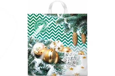 НГ Интерпак 40х42 Иней /20уп х 25шт/ ПВД 45мкм (500шт) петля 18809