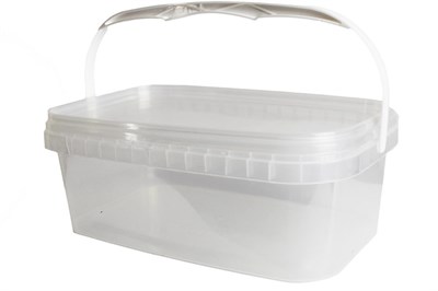Ведро/крышка 2,2 литра прозрачное прямоугольное /250*158*91/ Спектр-пласт (1/90 шт) 18116