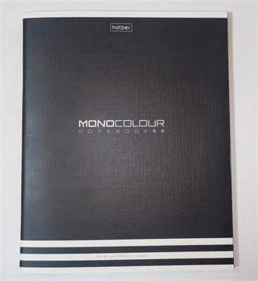 Тетрадь А5 96л ХАТБЕР "Mono Color" клетка, матовая ламинация, тиснение НФ-00015235