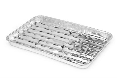 Алюмин. формы прямоуг., L-край, 1400 мл, 342*228/328*214 h=24мм 25 шт (150) с отверстиями  20227