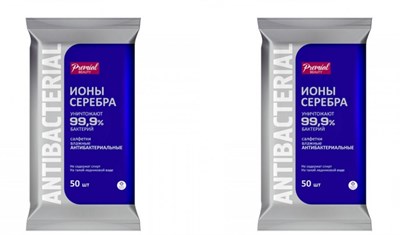 Влажные салфетки ПРЕМИАЛ (15шт) Антибактериальные Серебряная защита 1/24 НФ-00016773