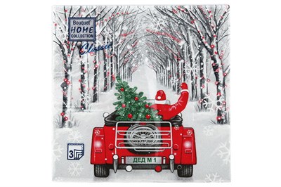 НГ Салфетки 33х33, 20 шт,3 сл. (12 уп) ДЕД МОРОЗ В ПУТИ НФ-00025791