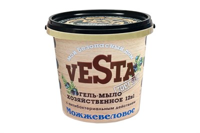 БХ Гель-мыло хозяйств. ВЕСТА "Можжевеловое ГОСТ 88%", 1кг (16 шт/кор) Алва НФ-00026113