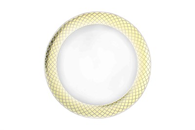 Тарелка  д 230 с каемочкой РОМБИКИ золото  36уп*6шт (216шт) 21201