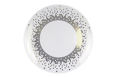 Тарелка  д 190 с каемочкой КАПЕЛЬКИ золото  36уп*6шт (216шт) 21209