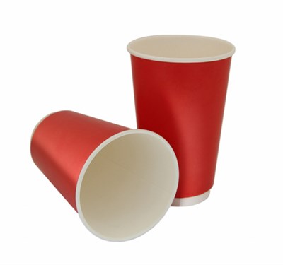 Бум стакан БК Красный 2-х слойный 400 мл (25/500) НФ-00018044