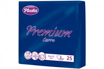 Салфетка Бумажная 33 (Плюше) Plushe premium carre intensive, 2 слоя, 25 листов, интенсив Синий ЮГ НФ-00018066