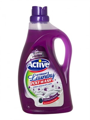 Гель для холодной стирки Active (Актив) Poly Wash Дикая орхидея 2500 мл ИРАН 1/6 Purple НФ-00019031