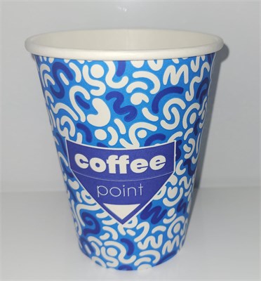 Бум стакан БК Кофе Поинт синий 350 мл (50/1000) НФ-00020344