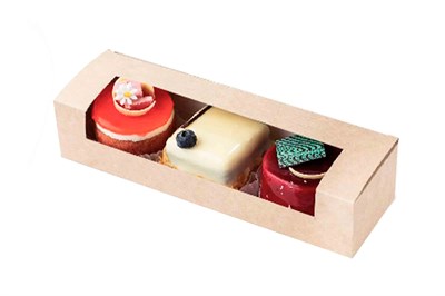 ОСК контейнер под десерт с окном Sweet show box 200х80х60 (175шт) 23107