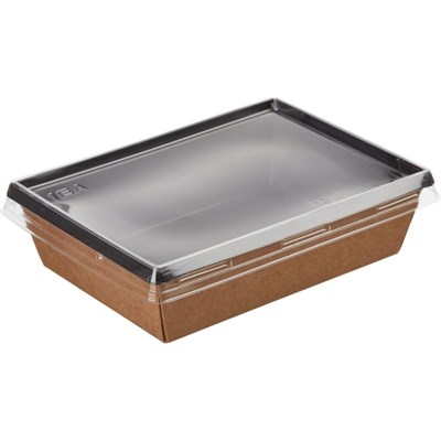 Салатник бумажный ONECLICK с пластиковой крышкой 500 мл ЧЕРНЫЙ 50/400 НФ-00020683