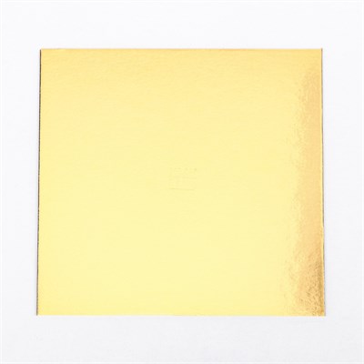 Подложка для торта квадратная (золото, белая) 14*14 см толщ. 3,2 мм НФ-00021114