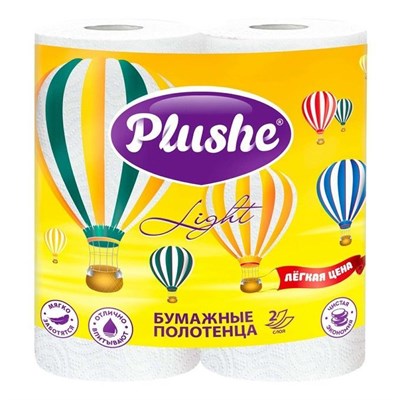 Полотенце бумажное Plushe (Плюше Супер Лайт)"Super Light" 2 рул. 10 метров 2-х слой. белый 1/12 ЮГ НФ-00022001