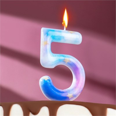 Свеча в торт на шпажке «Звездопад», цифра 5, 9 см, ГИГАНТ НФ-00024181