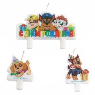 Свеча в торт набор, Щенячий патруль, 3 шт. НФ-00025150