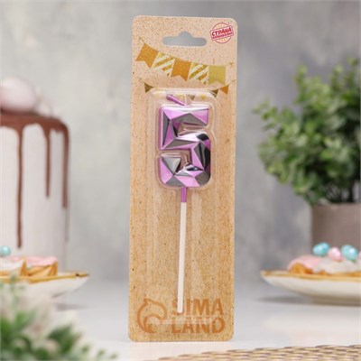 Свеча для торта «Алмаз», цифра 5, фиолетовый металлик НФ-00025167