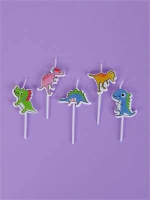 Свечи для торта «Динозаврики», 5 шт., разноцветные НФ-00025177