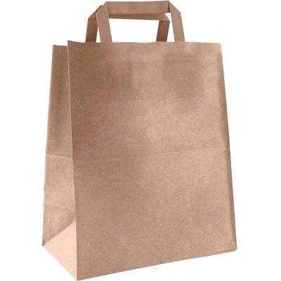 Пакет Крафт с ПЛОСКОЙ ручкой 260х150х350 (50/200) КП НФ-00025514