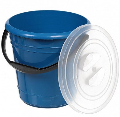 Ведро с крышкой 8л. Элластик голубой НФ-00025537