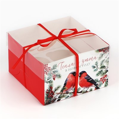 Коробка для капкейка «Тепла и уюта в Новом году», 16×16×10 см НФ-00025591