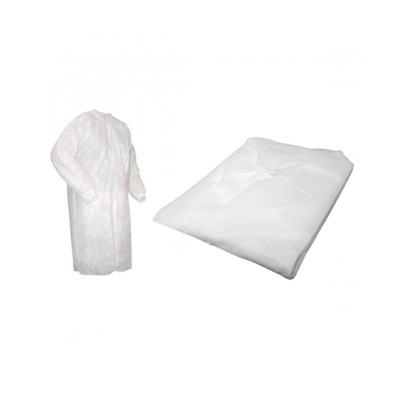 СИЗ Халат (спанбонд) XXL белый на кнопках/рукав на резинке (10 шт)  1/10  ПК НФ-00025783