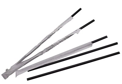 Трубочки для коктейля в инд.бум.уп. 5х210 прямые черная /20х250шт/ (5000) КП НФ-00025788