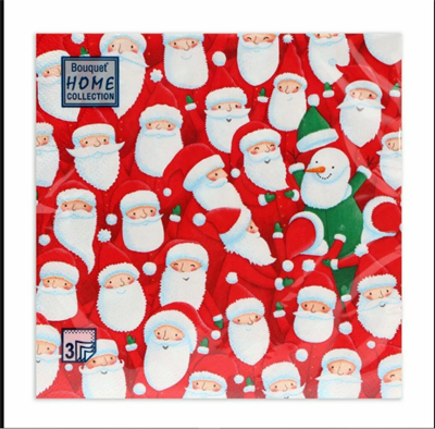 НГ Салфетки 33х33, 20 шт,3 сл. (12 уп)  ВЕСЕЛЫЕ ДЕДЫ МОРОЗЫ НФ-00025797