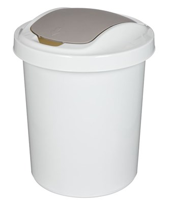 Контейнер для мусора 16л. с перекидным верхом Palm круглый светло-серый НФ-00025823