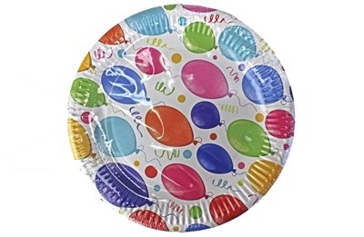 Бум тарелка Папирус д.230мм Шары белые (50/500шт) 17362
