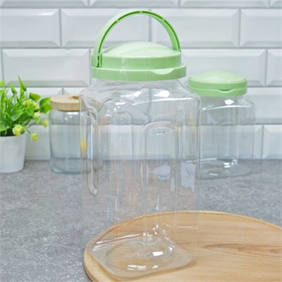 Банка ПЭТ 3л. Verona квадрат. салатовый НФ-00025519