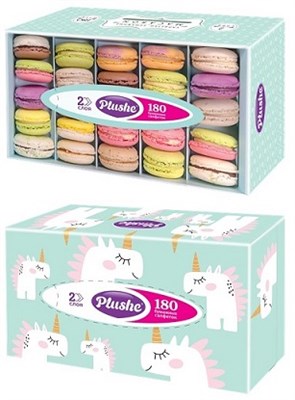 Салфетки бумажные Plushe (плюше) в коробке V-сложения 180 л, 2-х слойные 1/25 в кор ЮГ НФ-00017133