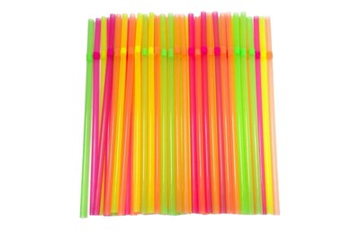 Трубочки для коктейля  5х210 с изгибом флюр./неон /48х250шт/ (12000) цветные 124
