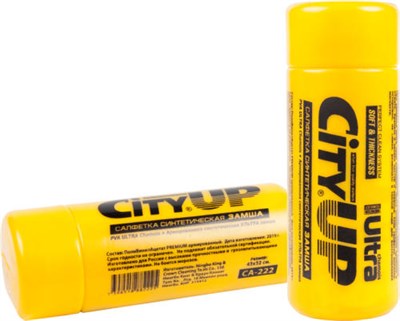 Тряпка автомобильная протирочная из замши 32 х 43 в инд.тубусе СИТИ City UP 100шт в кор арт. 222 НФ-00000811