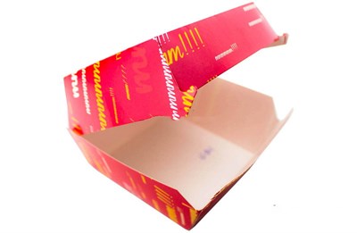 Короб под гамбургер большой цветной МЕГА 120х120х70 (250шт) 14853