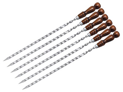 Шампур метал 3 - ка снеж. с деревян. ручкой размер 50 см на 12 мм НФ-00001185